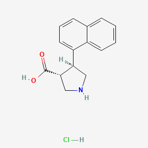 molecular formula C15H16ClNO2 B1456167 (3R,4S)-rel-4-(Naphthalen-1-yl)pyrrolidine-3-carboxylic acid hydrochloride CAS No. 1330750-42-9
