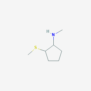 molecular formula C7H15NS B1456168 N-甲基-2-(甲硫基)环戊烷-1-胺 CAS No. 1342785-50-5