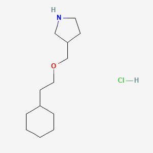 molecular formula C13H26ClNO B1456171 3-[(2-Cyclohexylethoxy)methyl]pyrrolidine hydrochloride CAS No. 1220028-46-5