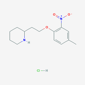 molecular formula C14H21ClN2O3 B1456173 2-[2-(4-メチル-2-ニトロフェノキシ)エチル]ピペリジン塩酸塩 CAS No. 1219982-41-8