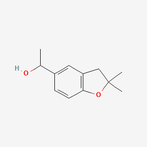 molecular formula C12H16O2 B1456176 1-(2,2-Dimethyl-2,3-dihydro-1-benzofuran-5-yl)ethan-1-ol CAS No. 1250690-37-9