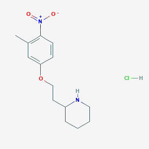 molecular formula C14H21ClN2O3 B1456179 2-[2-(3-Methyl-4-nitrophenoxy)ethyl]piperidine hydrochloride CAS No. 1219964-10-9