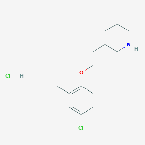 molecular formula C14H21Cl2NO B1456188 3-[2-(4-氯-2-甲基苯氧基)乙基]哌啶盐酸盐 CAS No. 1219963-78-6