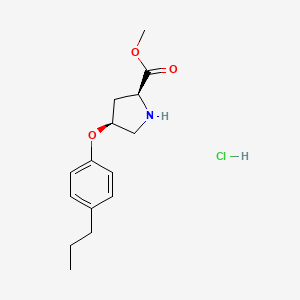 molecular formula C15H22ClNO3 B1456194 甲基 (2S,4S)-4-(4-丙基苯氧基)-2-吡咯烷甲酸盐酸盐 CAS No. 1354488-25-7