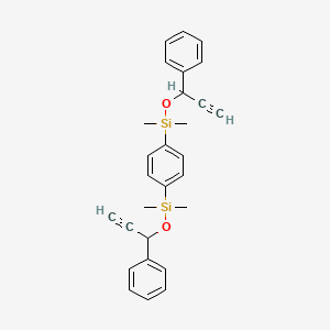 (1,4-Phenylene)bis{dimethyl[(1-phenylprop-2-yn-1-yl)oxy]silane}