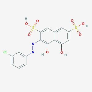 3-[2-(3-Chlorophenyl)hydrazinylidene]-5-hydroxy-4-oxo-3,4-dihydronaphthalene-2,7-disulfonic acid