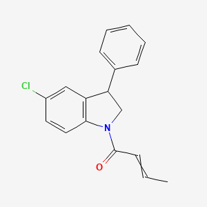 1-(5-Chloro-3-phenyl-2,3-dihydro-1H-indol-1-yl)but-2-en-1-one