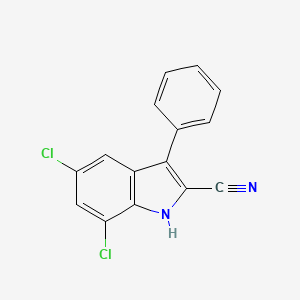 5,7-Dichloro-3-phenyl-1H-indole-2-carbonitrile