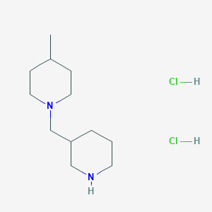 molecular formula C12H26Cl2N2 B1456214 4-Methyl-1-(3-piperidinylmethyl)piperidine dihydrochloride CAS No. 1211450-41-7