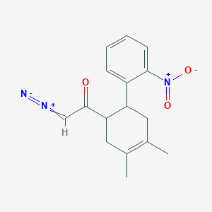 2-Diazo-1-[3,4-dimethyl-6-(2-nitrophenyl)cyclohex-3-en-1-yl]ethanone