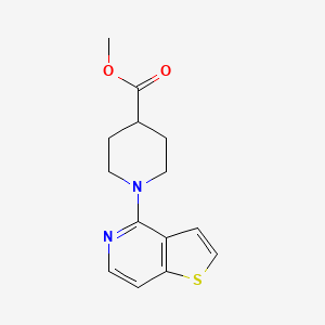 molecular formula C14H16N2O2S B1456222 Methyl 1-{thieno[3,2-c]pyridin-4-yl}piperidine-4-carboxylate CAS No. 1354954-10-1