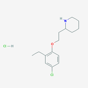 molecular formula C15H23Cl2NO B1456226 2-[2-(4-氯-2-乙基苯氧基)乙基]哌啶盐酸盐 CAS No. 1220030-74-9