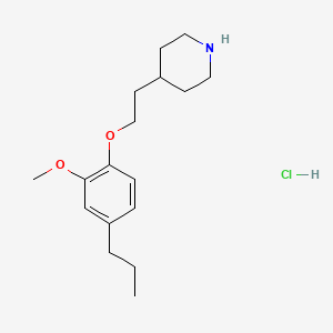 molecular formula C17H28ClNO2 B1456234 4-[2-(2-甲氧基-4-丙基苯氧基)乙基]哌啶盐酸盐 CAS No. 1220030-26-1