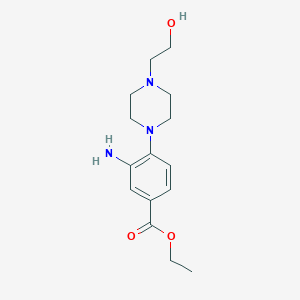 molecular formula C15H23N3O3 B1456235 3-氨基-4-[4-(2-羟乙基)-1-哌嗪基]苯甲酸乙酯 CAS No. 1220019-73-7