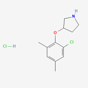 molecular formula C12H17Cl2NO B1456239 3-(2-氯-4,6-二甲基苯氧基)吡咯烷盐酸盐 CAS No. 1220035-55-1