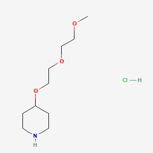 molecular formula C10H22ClNO3 B1456241 2-(2-Methoxyethoxy)ethyl 4-piperidinyl ether hydrochloride CAS No. 1220021-51-1
