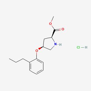 molecular formula C15H22ClNO3 B1456244 盐酸甲基(2S,4S)-4-(2-丙基苯氧基)-2-吡咯烷甲酸酯 CAS No. 1354487-55-0