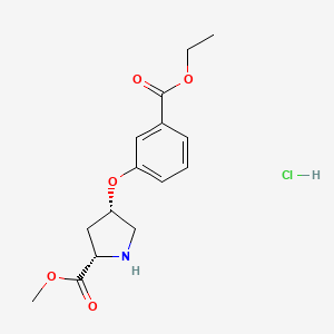 molecular formula C15H20ClNO5 B1456245 甲基(2S,4S)-4-[3-(乙氧羰基)苯氧基]-2-吡咯烷甲酸盐酸盐 CAS No. 1354484-63-1