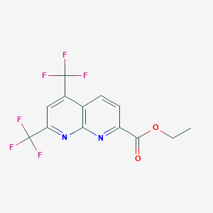 molecular formula C13H8F6N2O2 B1456249 5,7-双（三氟甲基）-1,8-萘啶-2-羧酸乙酯 CAS No. 1379526-96-1
