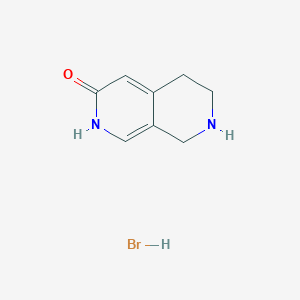 molecular formula C8H11BrN2O B1456257 5,6,7,8-Tetrahydro-2,7-naphthyridin-3-ol hydrobromide CAS No. 893566-82-0
