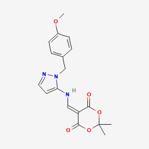 B1456259 1,3-Dioxane-4,6-dione, 5-[[[1-[(4-methoxyphenyl)methyl]-1H-pyrazol-5-yl]amino]methylene]-2,2-dimethyl- CAS No. 949556-46-1