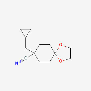 molecular formula C13H19NO2 B1456262 8-(Cyclopropylmethyl)-1,4-dioxaspiro[4.5]decane-8-carbonitrile CAS No. 916159-85-8