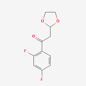 molecular formula C11H10F2O3 B1456263 1-(2,4-二氟苯基)-2-(1,3-二氧戊环-2-基)-乙酮 CAS No. 1263365-97-4