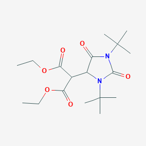molecular formula C18H30N2O6 B1456265 Diethyl 2-(1,3-di-tert-butyl-2,5-dioxoimidazolidin-4-yl)malonate CAS No. 639517-75-2
