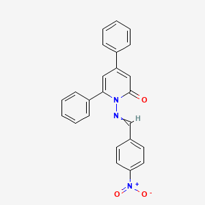 1-{[(4-Nitrophenyl)methylidene]amino}-4,6-diphenylpyridin-2(1H)-one