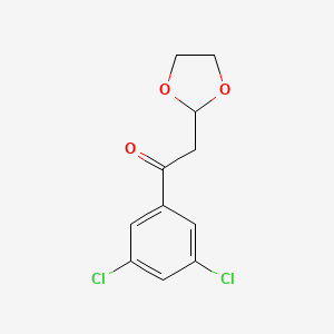 molecular formula C11H10Cl2O3 B1456284 1-(3,5-二氯苯基)-2-(1,3-二氧戊环-2-基)-乙酮 CAS No. 1263365-89-4