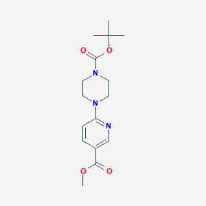 molecular formula C16H23N3O4 B1456288 tert-Butyl 4-[5-(methoxycarbonyl)pyridin-2-yl]piperazine-1-carboxylate CAS No. 857284-21-0