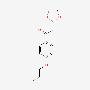 B1456299 2-(1,3-Dioxolan-2-yl)-1-(4-propoxy-phenyl)-ethanone CAS No. 1263365-58-7