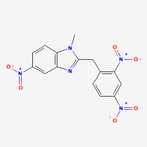 2-[(2,4-Dinitrophenyl)methyl]-1-methyl-5-nitro-1H-benzimidazole