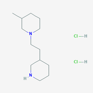 molecular formula C13H28Cl2N2 B1456315 3-Methyl-1-[2-(3-piperidinyl)ethyl]piperidine dihydrochloride CAS No. 1220030-48-7