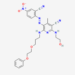 3-Pyridinecarbonitrile, 5-[(2-cyano-4-nitrophenyl)azo]-2-[(2-hydroxyethyl)amino]-4-methyl-6-[[3-(2-phenoxyethoxy)propyl]amino]-