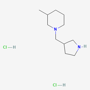 molecular formula C11H24Cl2N2 B1456323 3-Methyl-1-(3-pyrrolidinylmethyl)piperidine dihydrochloride CAS No. 1219964-31-4