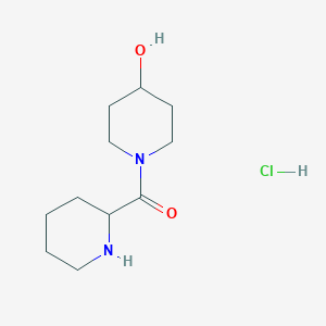 molecular formula C11H21ClN2O2 B1456326 (4-羟基-1-哌啶基)(2-哌啶基)甲酮盐酸盐 CAS No. 1236256-83-9