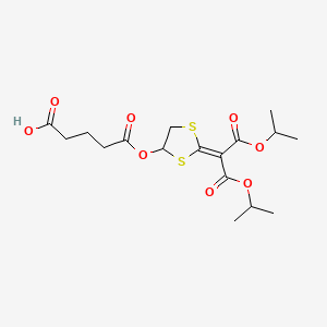 Pentanedioic acid, mono(2-(2-(1-methylethoxy)-1-((1-methylethoxy)carbonyl)-2-oxoethylidene)-1,3-dithiolan-4-yl) ester