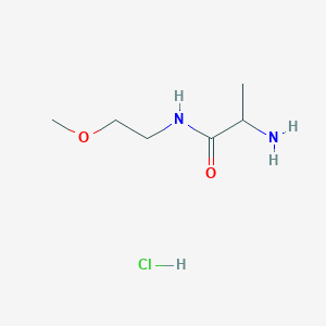 molecular formula C6H15ClN2O2 B1456333 2-Amino-N-(2-methoxyethyl)propanamide hydrochloride CAS No. 1236260-87-9