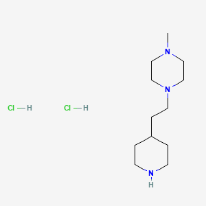 molecular formula C12H27Cl2N3 B1456348 二盐酸1-甲基-4-[2-(4-哌啶基)乙基]哌嗪 CAS No. 1219957-74-0