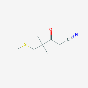 molecular formula C8H13NOS B1456351 4,4-Dimethyl-5-(methylthio)-3-oxopentanenitrile CAS No. 876299-32-0