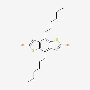 molecular formula C22H28Br2S2 B1456360 2,6-Dibromo-4,8-dihexylbenzo[1,2-b:4,5-b']dithiophene CAS No. 359017-65-5