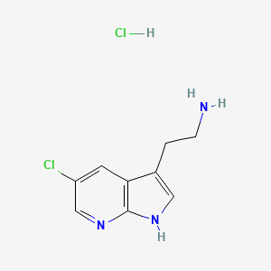 molecular formula C9H11Cl2N3 B1456368 2-(5-chloro-1H-pyrrolo[2,3-b]pyridin-3-yl)ethanamine hydrochloride CAS No. 1258504-40-3