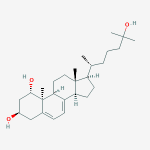 molecular formula C27H44O3 B145637 (1S,3R,9S,10S,13R,14R,17R)-17-[(2R)-6-Hydroxy-6-methylheptan-2-yl]-10,13-dimethyl-2,3,4,9,11,12,14,15,16,17-decahydro-1H-cyclopenta[a]phenanthrene-1,3-diol CAS No. 156197-52-3