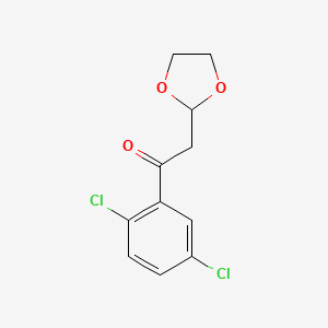 molecular formula C11H10Cl2O3 B1456374 1-(2,5-二氯苯基)-2-(1,3-二氧戊环-2-基)-乙酮 CAS No. 1263365-61-2