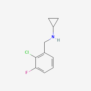 molecular formula C10H11ClFN B1456376 N-[(2-Chloro-3-fluorophenyl)methyl]cyclopropanamine CAS No. 878001-23-1