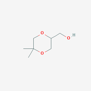 molecular formula C7H14O3 B1456381 (5,5-Dimethyl-1,4-dioxan-2-yl)methanol CAS No. 54321-57-2