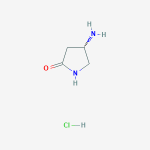 molecular formula C4H9ClN2O B1456393 (S)-4-Aminopyrrolidin-2-one hydrochloride CAS No. 672883-63-5