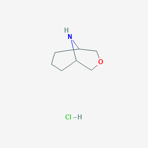 molecular formula C7H14ClNO B1456394 3-Oxa-9-azabicyclo[3.3.1]nonane hydrochloride CAS No. 100368-29-4