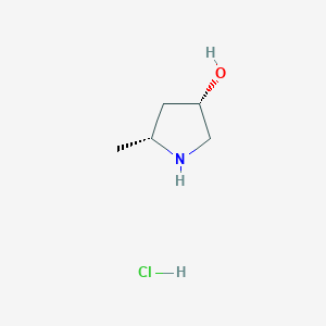 molecular formula C5H12ClNO B1456398 (3S,5R)-5-methylpyrrolidin-3-ol hydrochloride CAS No. 1107658-78-5